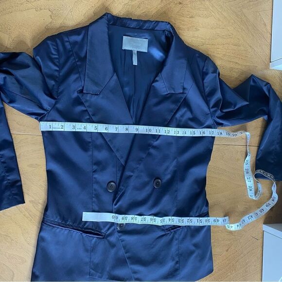 Theonne Navy Double Breasted Blazer Size Small - Picture 9 of 11